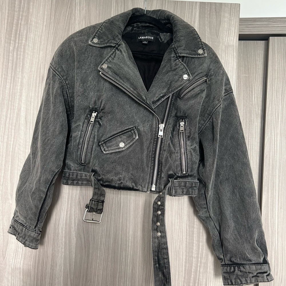 Lamarque denim biker jacket